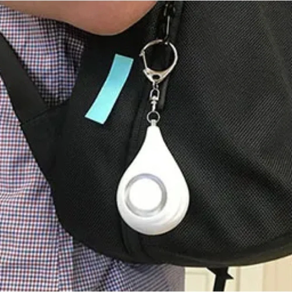 SafeSound Personal Alarm Keychain 125DB Self Defense Safety White NWT